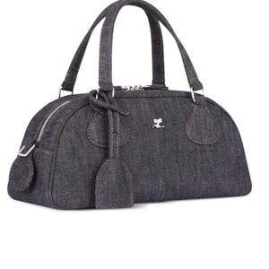 NWT Courrèges Dark Grey Gray Denim handbag. Top Handle and X-body.